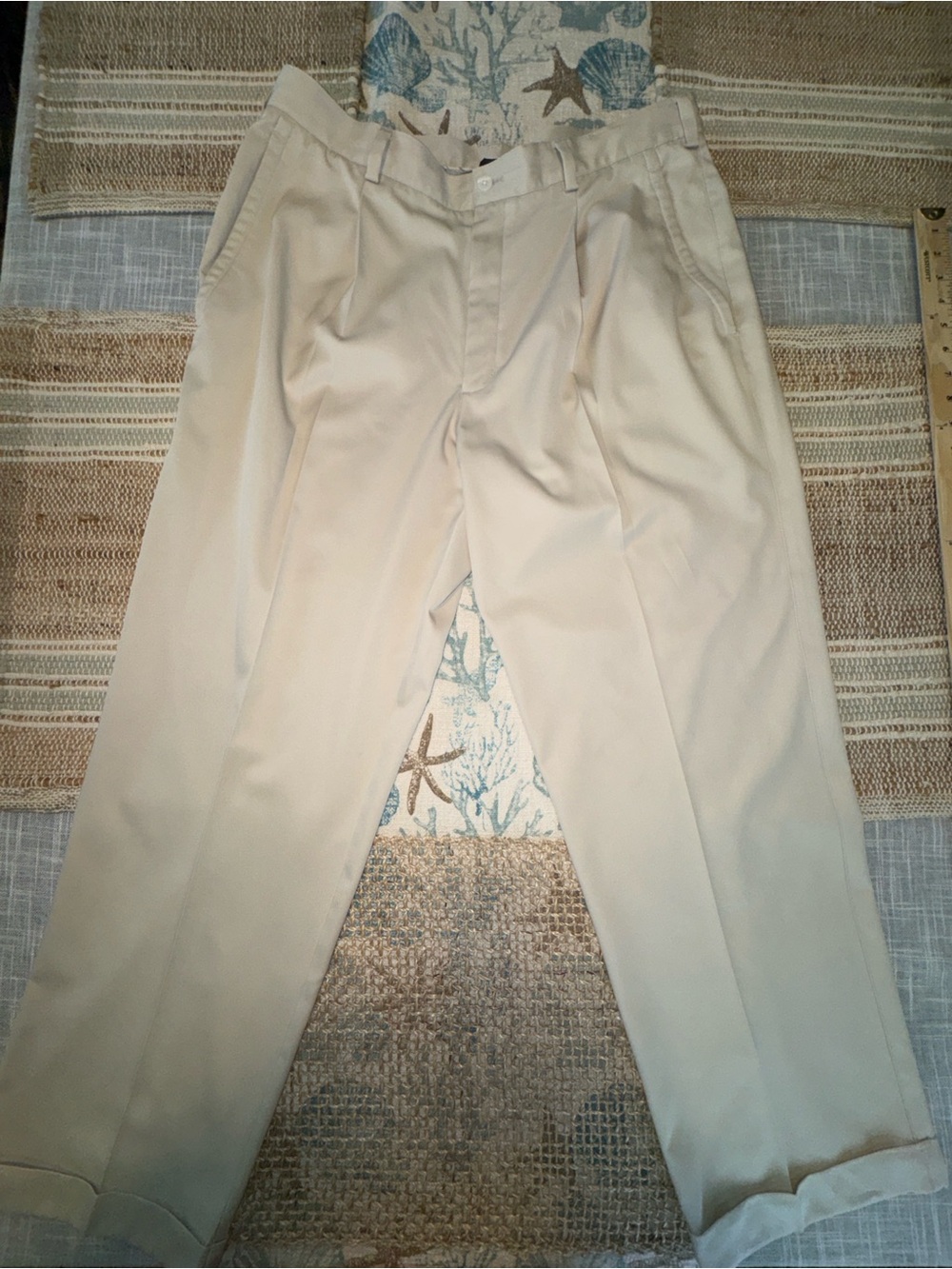 Nike Fit Dry Golf Pants Men's 34 x 29 Pleated Light Khaki Performance